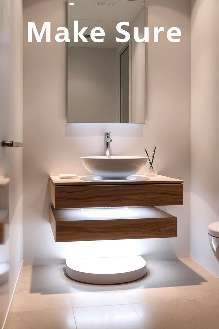 Floating Vanity with Integrated Lighting - 24 Floating Vanity Bathroom Ideas