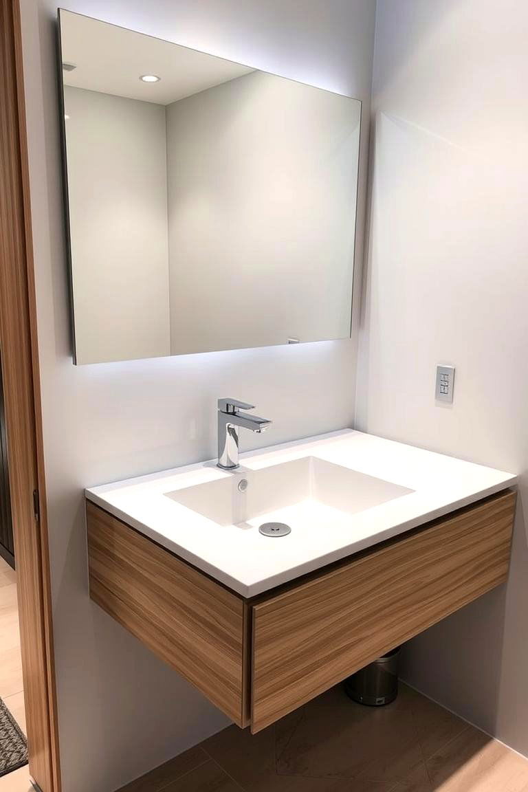 Floating Vanity with Integrated Sink - 24 Floating Vanity Bathroom Ideas