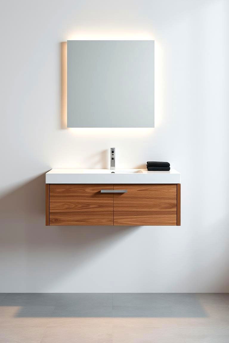 Floating Vanity with Legroom - 24 Vanity Room Ideas