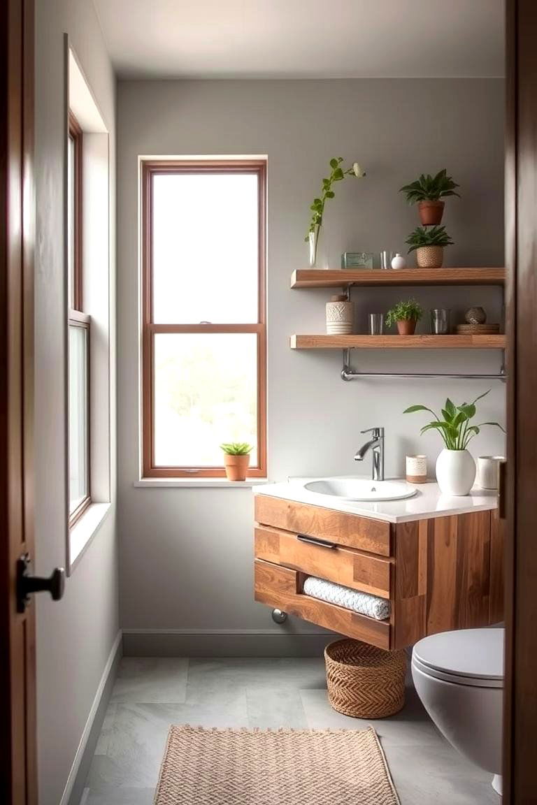 Floating Vanity with Open Shelving - 24 Floating Vanity Bathroom Ideas