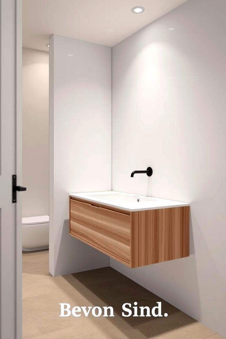 Floating Vanity - 24 Minimalist Bathroom Ideas