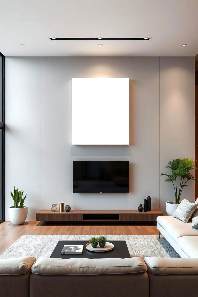 Floating Wall Light Panels for Sleek Modernity - 24 Living Room Wall Lighting Ideas