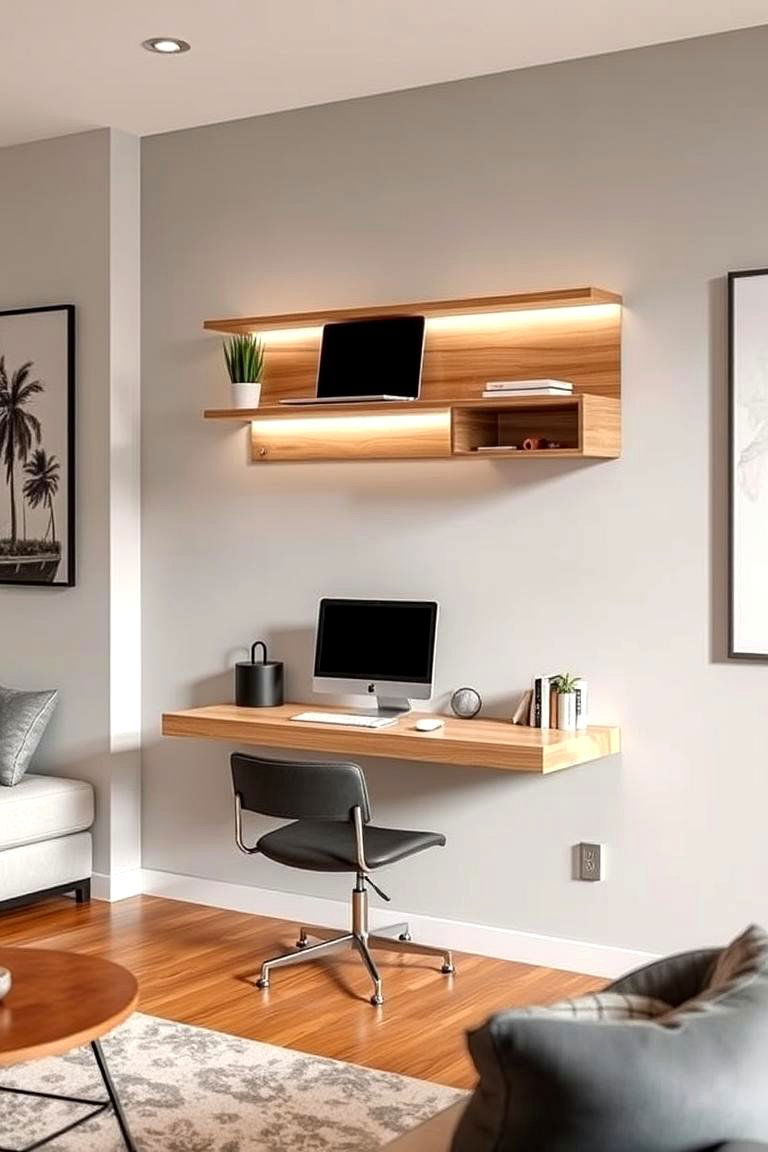 Floating Wall Mounted Inspiration - 24 Desk in Living Room Ideas