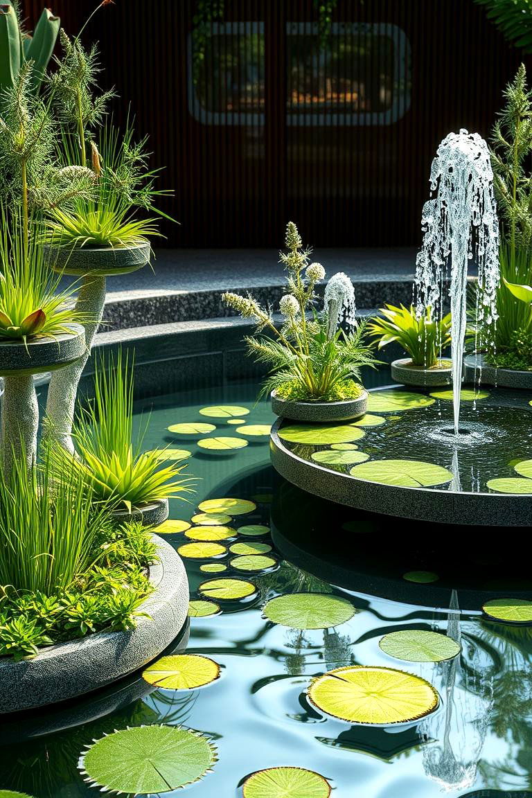 Floating Water Garden Design - 24 Raised Garden Pond Ideas