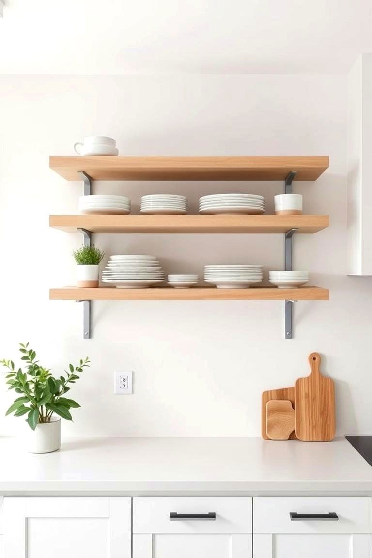 Floating White Oak Shelves Above Countertops - 24 Kitchens With White Oak Cabinets