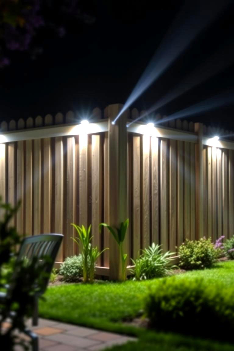 Floodlights on Fence Corners - 24 Fence Lighting Ideas