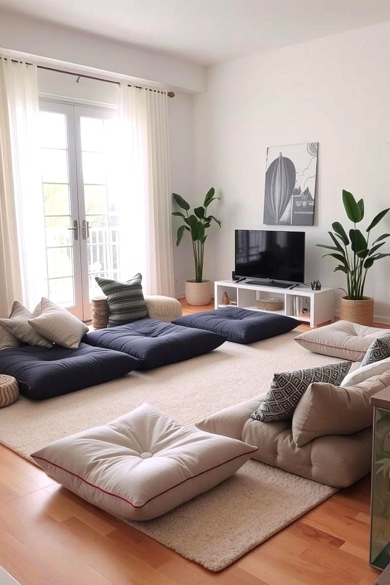 Floor Cushion Versatility - 24 Japanese Style Living Room Ideas