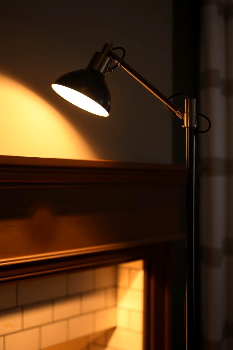 Floor Lamps with Adjustable Arms - 24 Fireplace Mantel Lighting Ideas