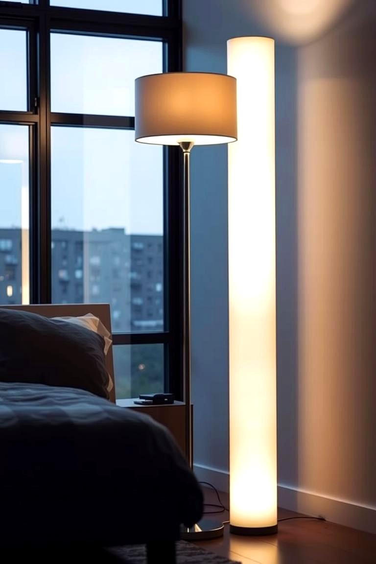 Floor Lamps with Dimmable Features - 24 Bedroom Lighting Ideas