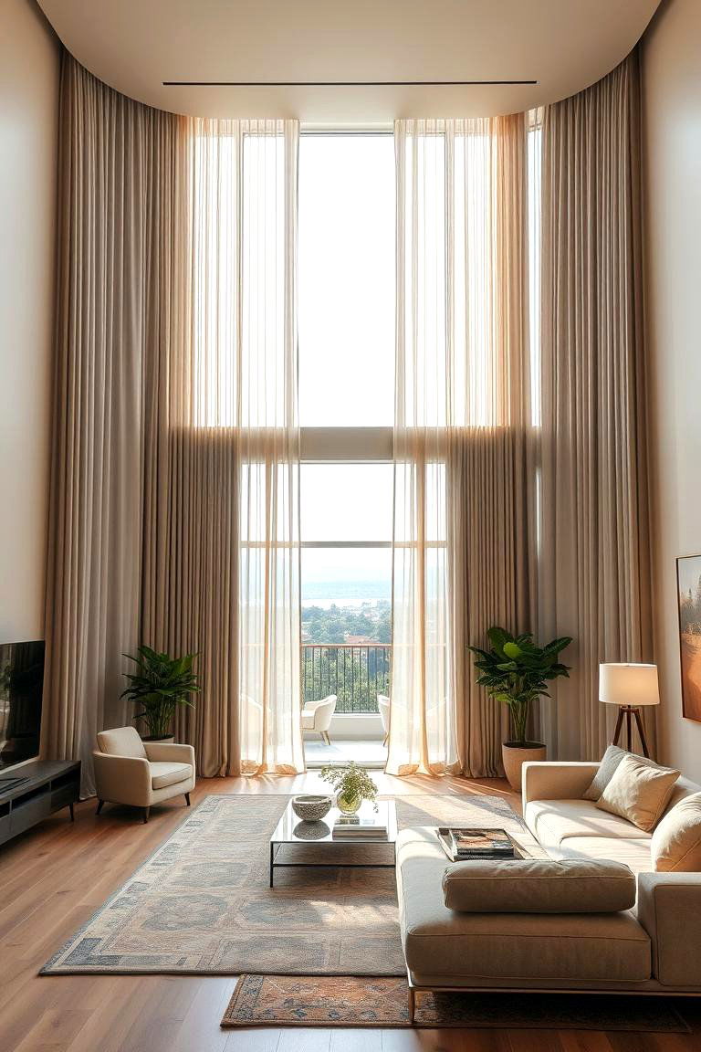 Floor to Ceiling Curtains for a Dramatic Effect - 24 Living Room Curtain Ideas