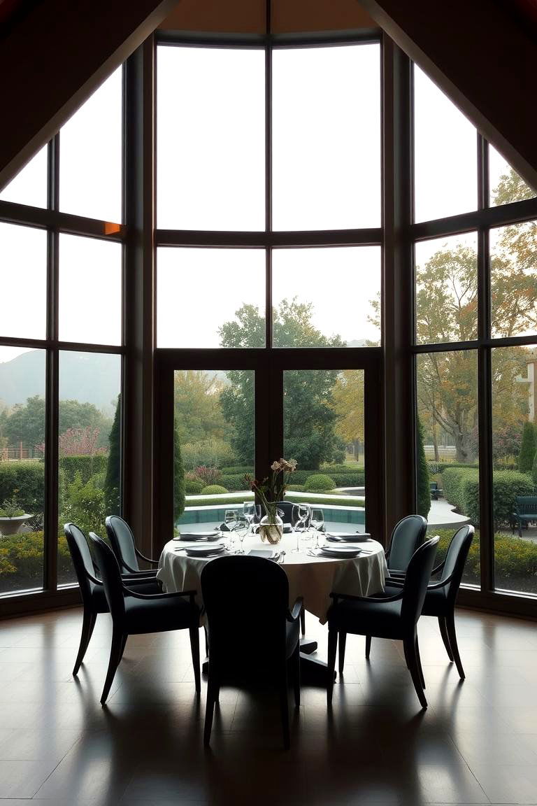 Floor to Ceiling Windows for a Scenic View - 24 Luxury Dining Room Ideas