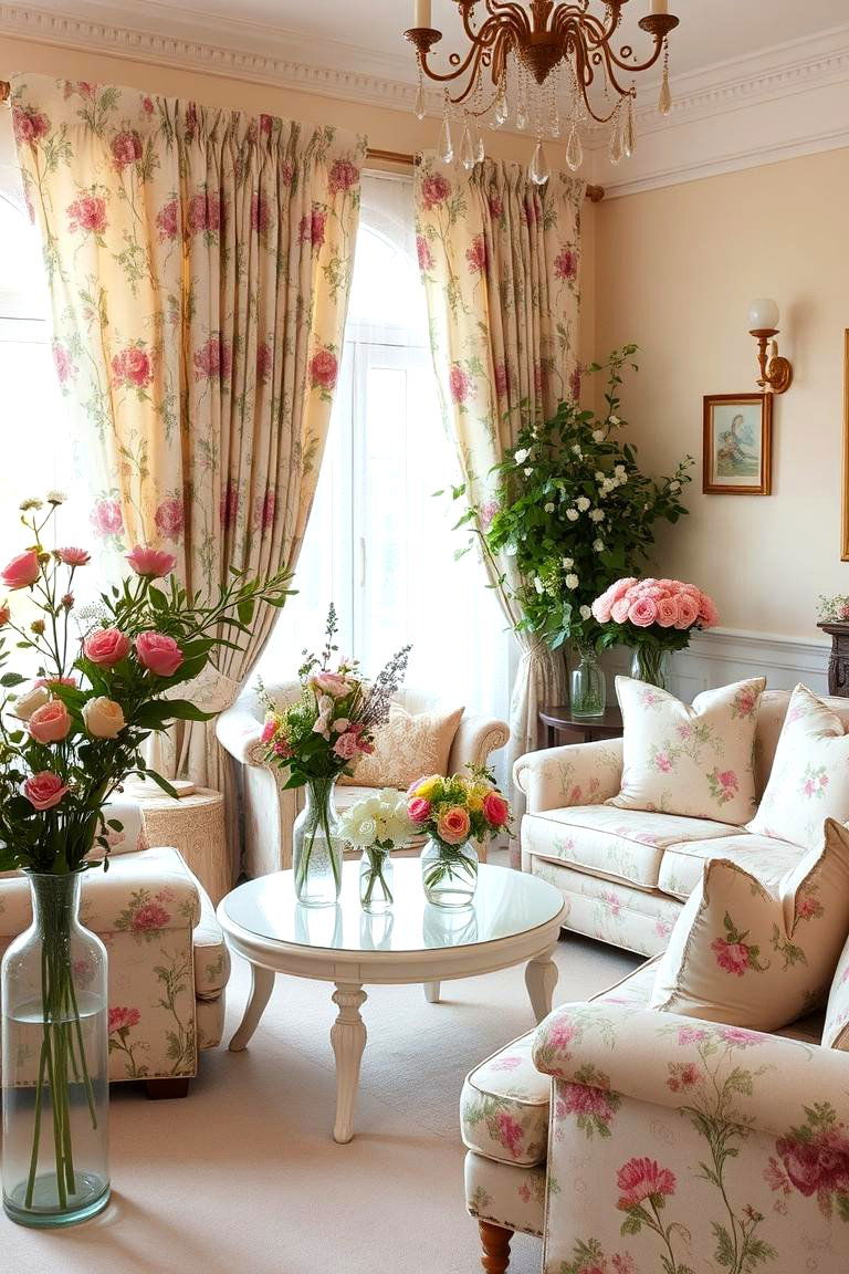 Floral Accents Galore - 24 Shabby-chic Style Living Room Ideas