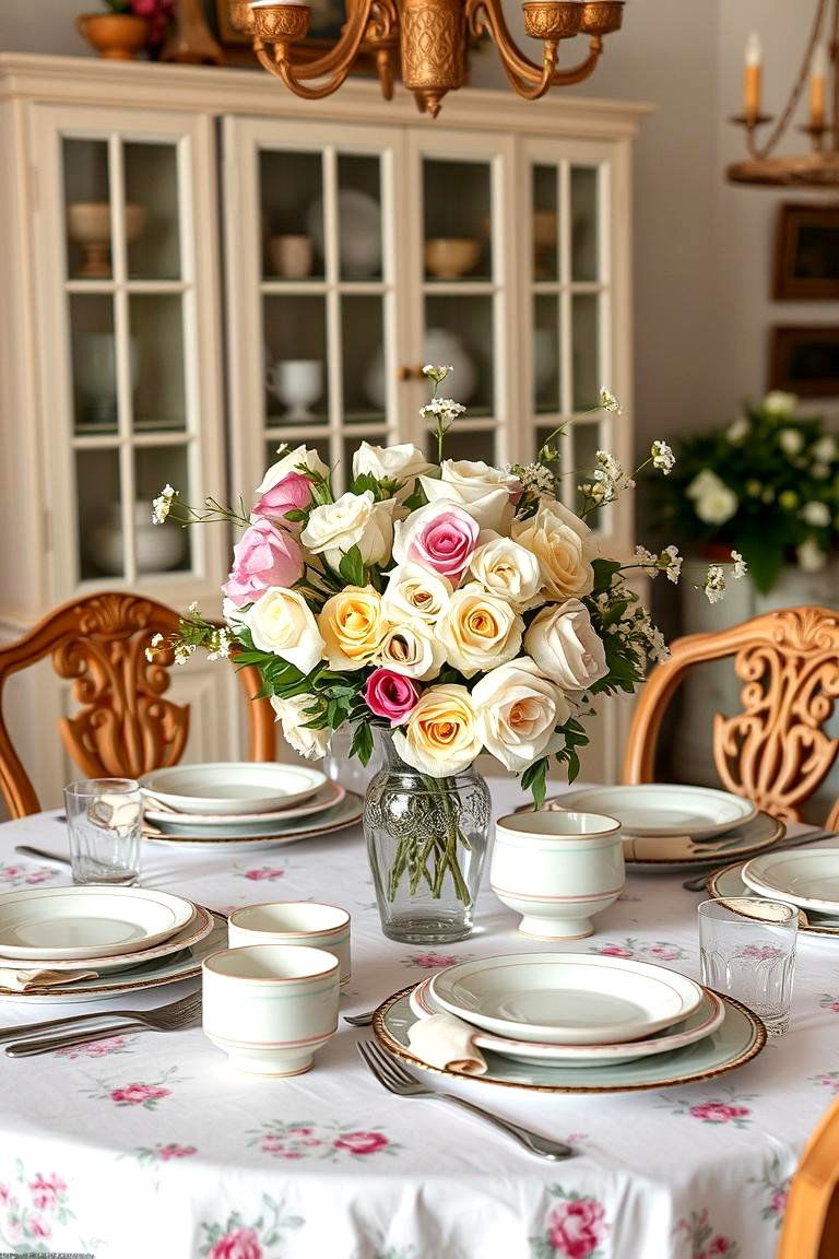 Floral Accents - 24 French Country Dining Room Ideas