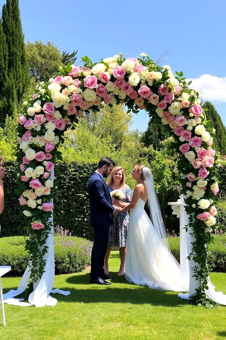 Floral Arch for the Ceremony - 24 Backyard Wedding Ideas