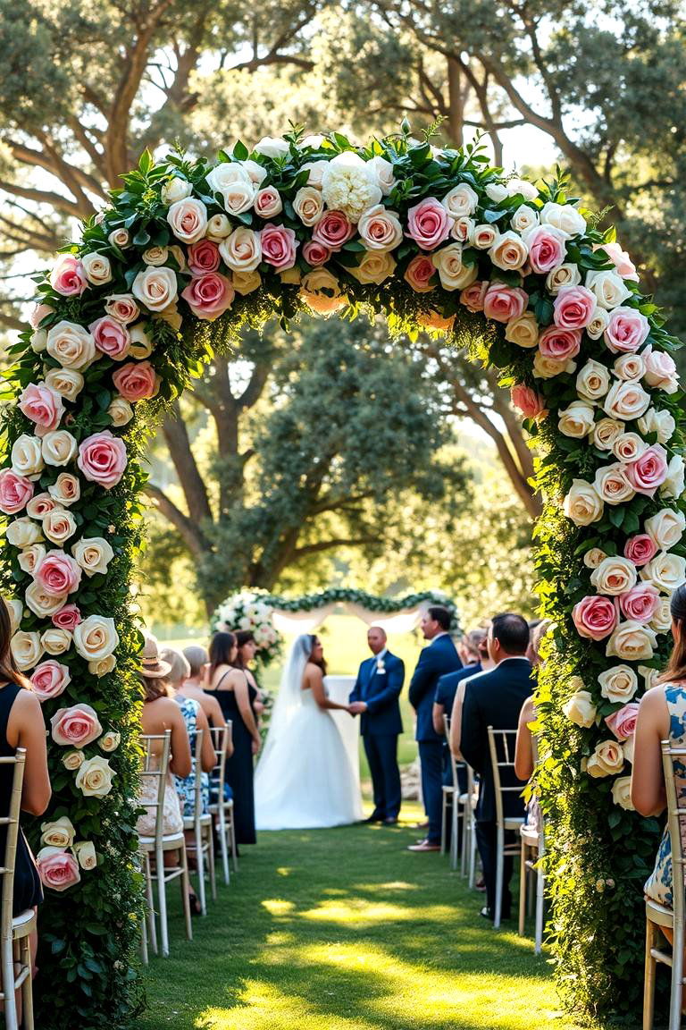 Floral Archway for a Romantic Entrance - 24 Garden Wedding Ideas