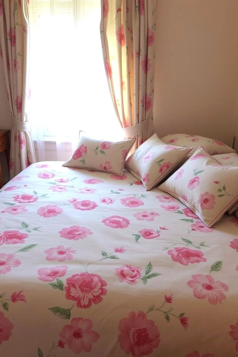 Floral Bedspreads and Pillows - 24 90s Bedroom Decor Ideas