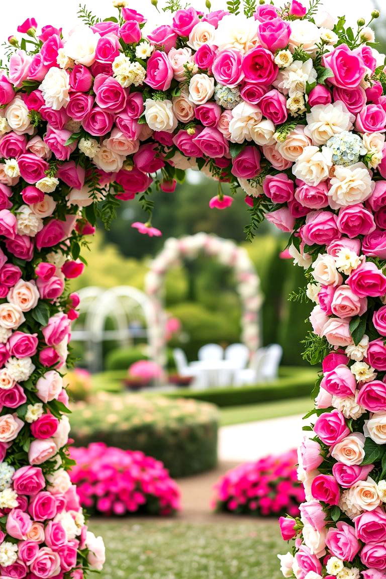 Floral Cascade Arch - 24 Wedding Altar Ideas