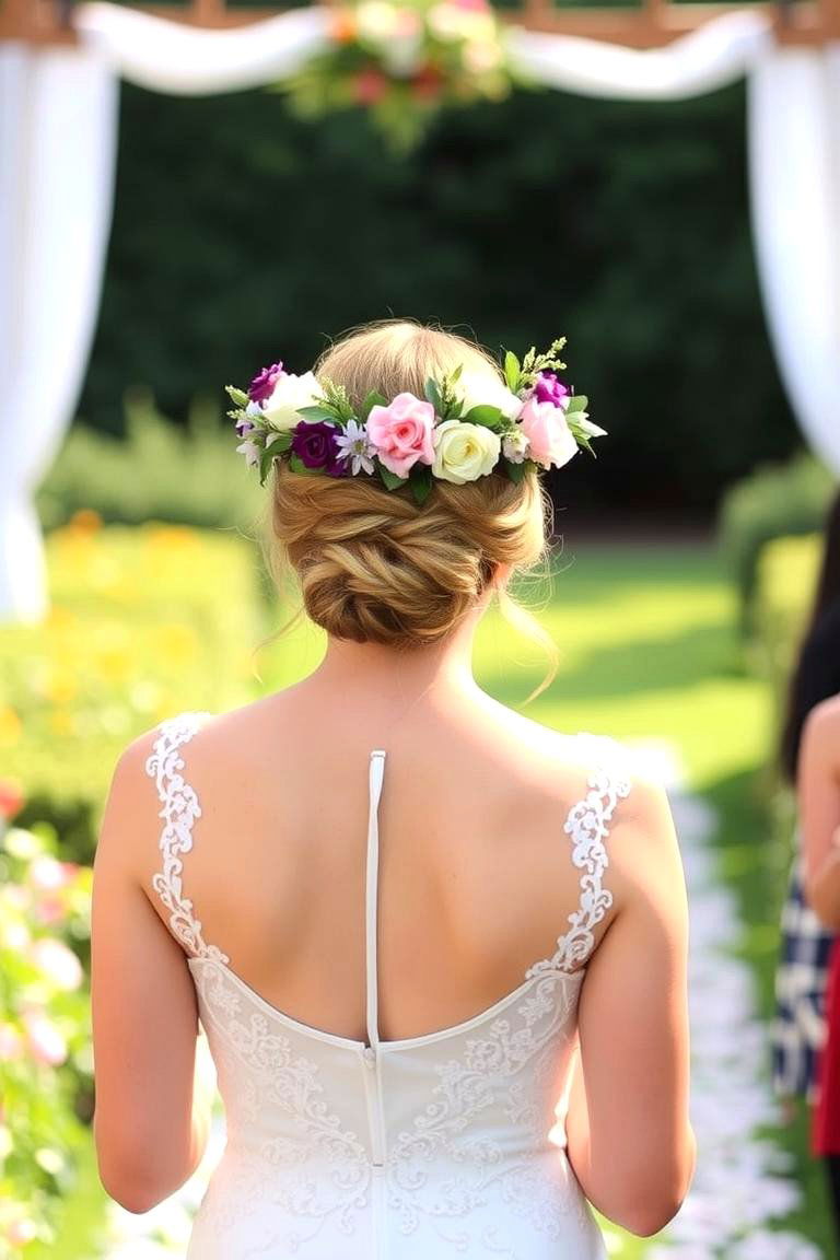 Floral Crown for the Bride - 24 Garden Wedding Ideas
