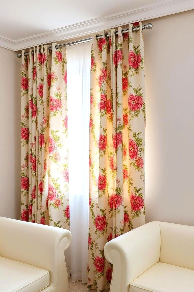 Floral Curtains - 24 90s Bedroom Decor Ideas