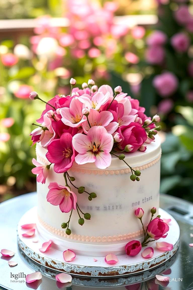 Floral Elegance - 24 Small Wedding Cake Ideas