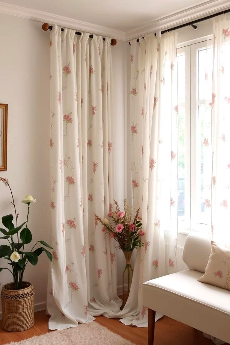 Floral Fantasy Boho Curtain Elegance - 24 Boho Curtain Ideas