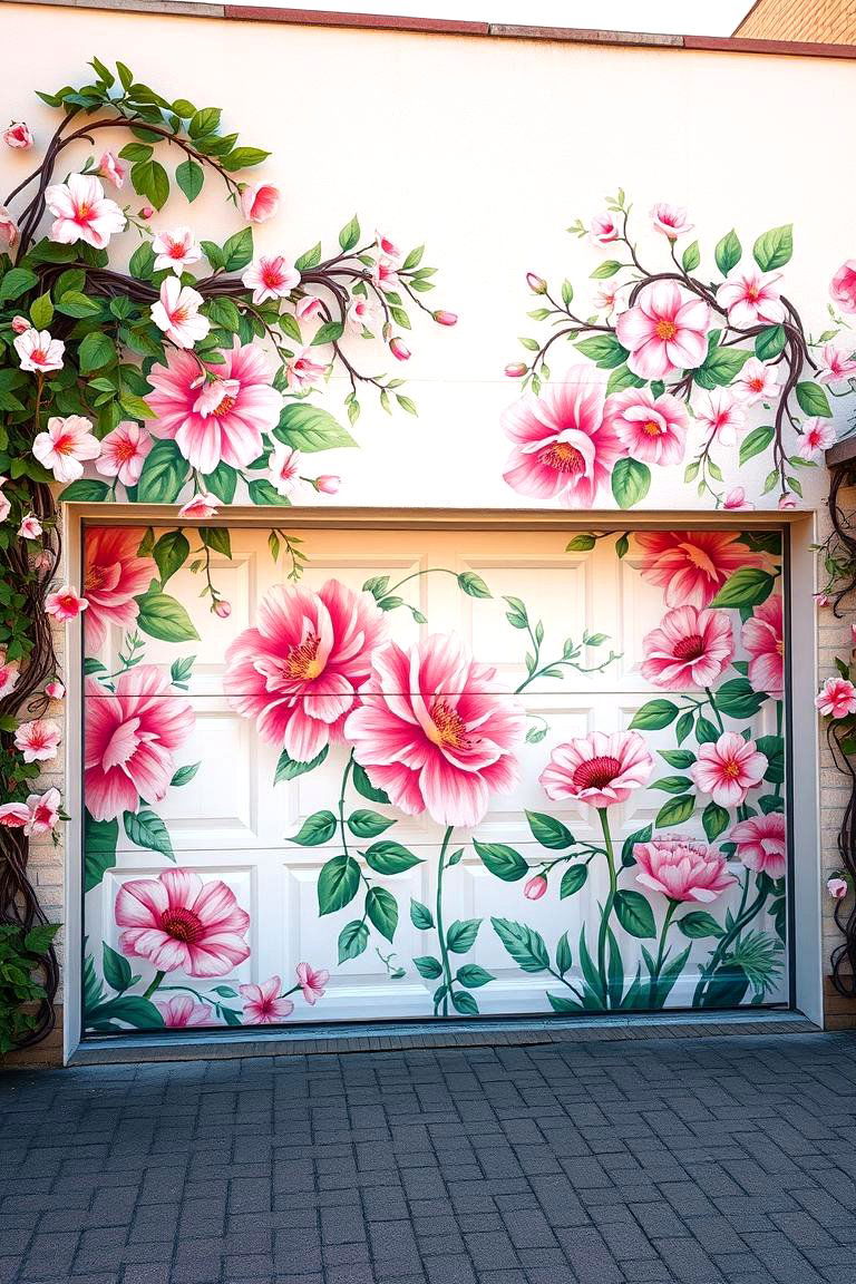Floral Garden Mural - 24 Garage Door Murals
