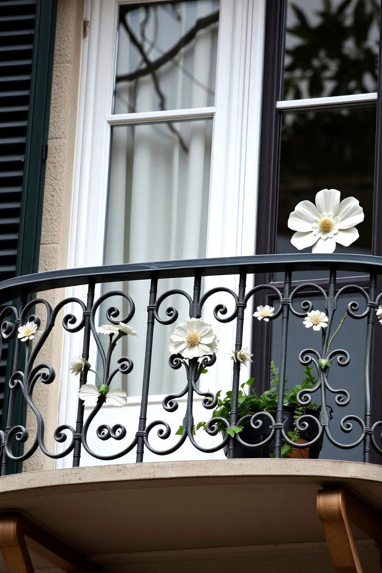 Floral Medallion Accents - 24 Wrought Iron Balcony Railing Design Ideas