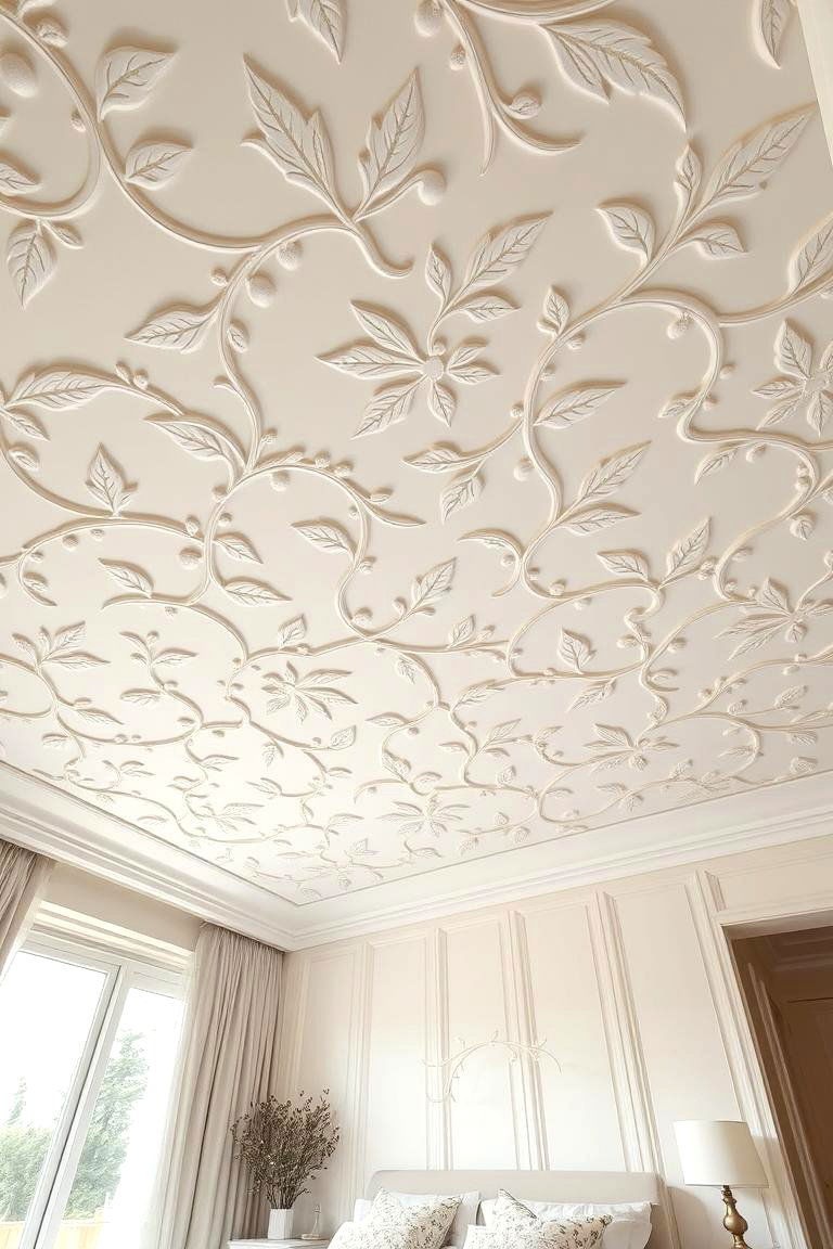 Floral Pattern Ceiling - 24 Pop Ceiling Design Ideas
