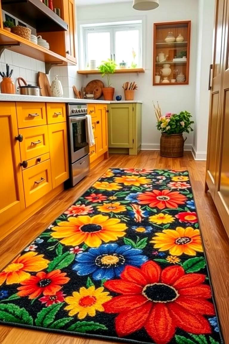 Floral Pattern Kitchen Rug - 24 Kitchen Rug Ideas