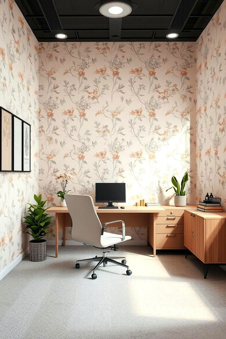 Floral Pattern Wallpaper Subtle - 24 Office Wallpaper Ideas