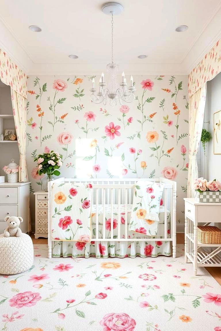 Floral Patterns and Accents - 24 Princess Nursery Ideas