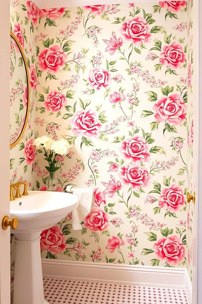 Floral Prints for a Timeless Touch - 24 Bathroom Wallpaper Ideas