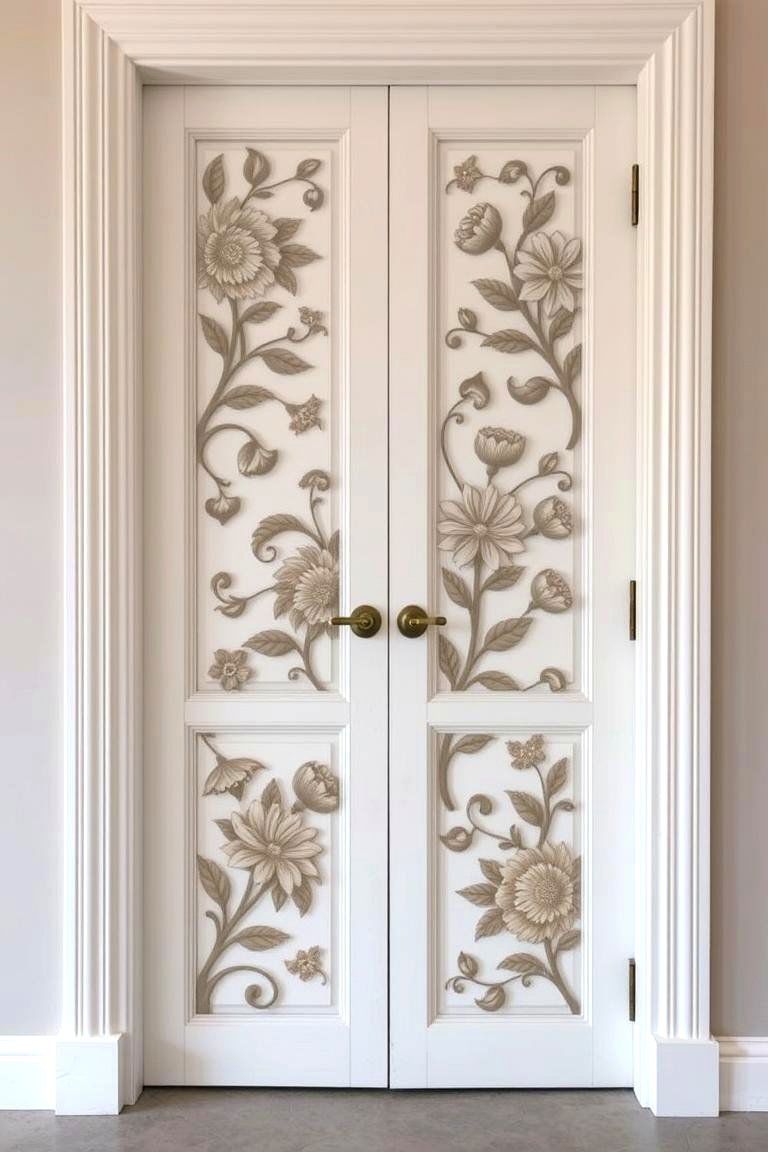 Floral Spanish Pattern Inserts - 24 Spanish Style Front Door Ideas