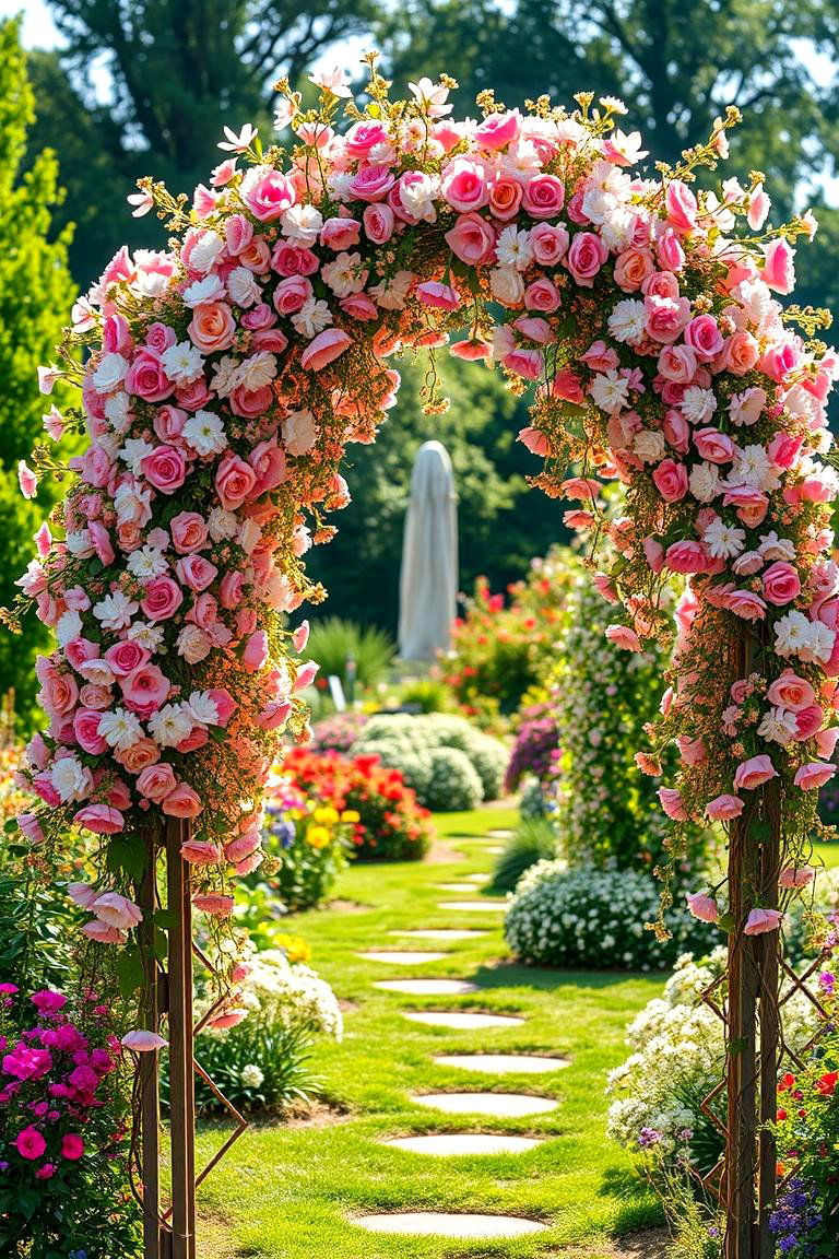 Floral Trellis Arch - 24 Garden Arch Ideas