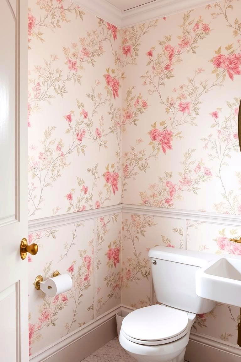 Floral Wallpaper for a Soft Touch - 24 Bathroom Accent Wall Ideas