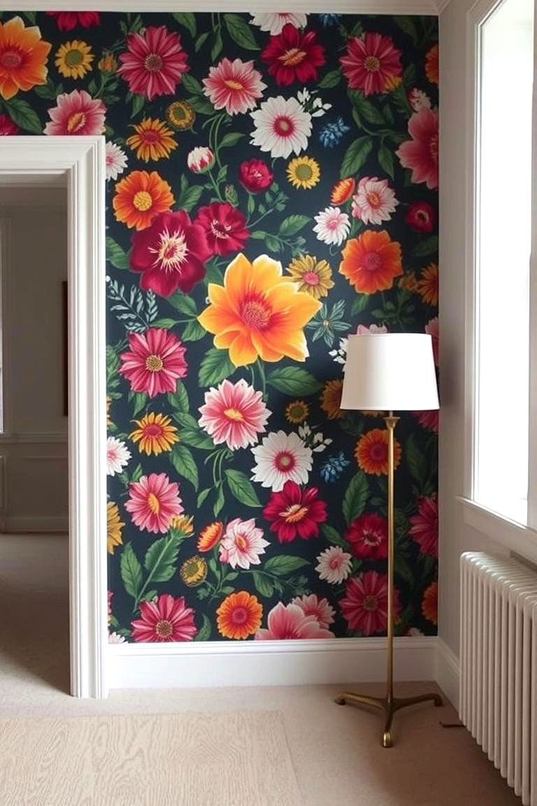 Floral Wallpaper with Bold Colors - 24 90s Bedroom Decor Ideas