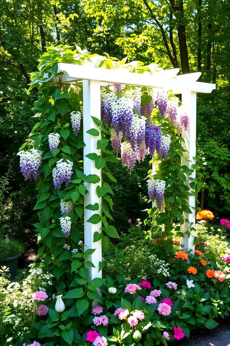 Flower Bed with Climbing Vines - 24 Flower Bed Ideas