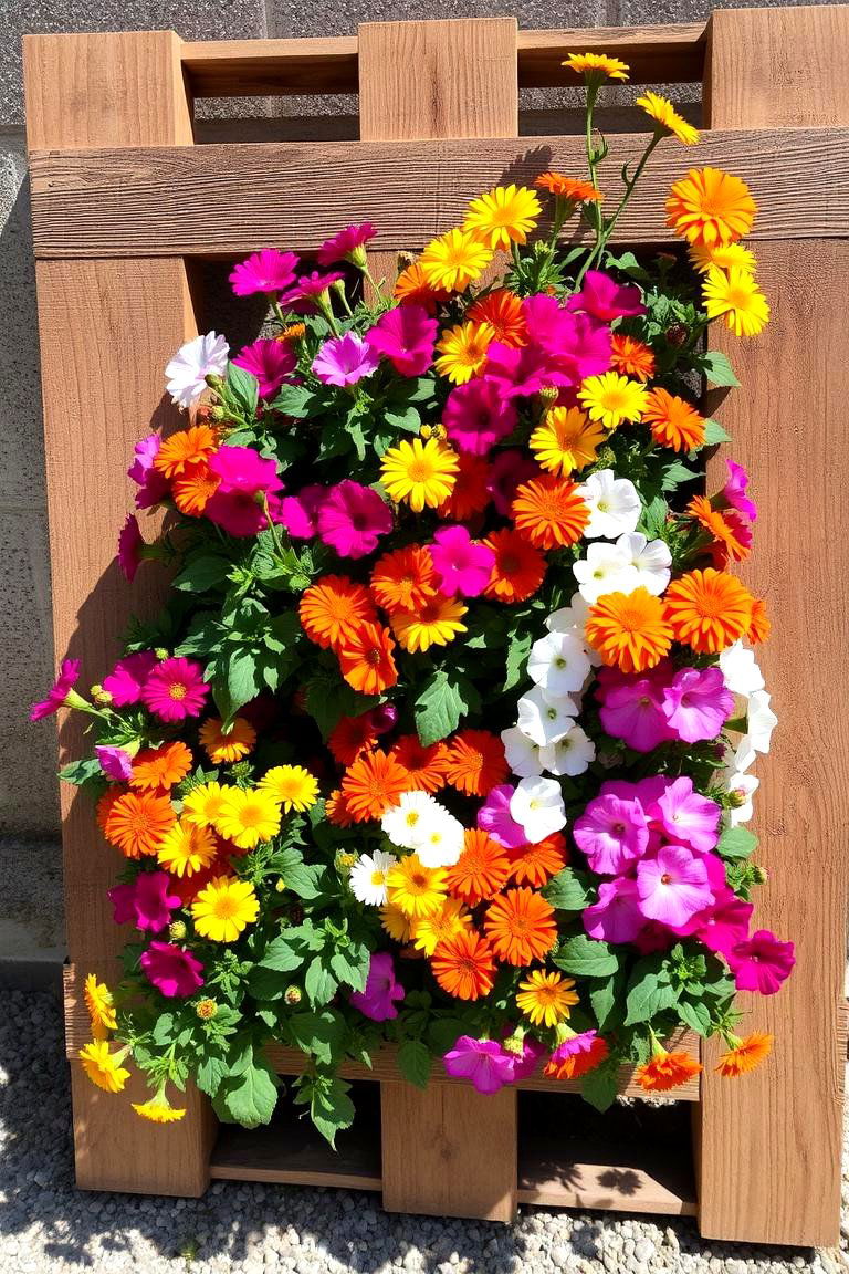 Flower Showcase - 24 Vertical Pallet Garden Ideas