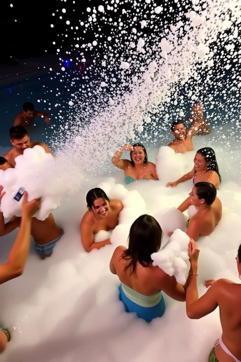 Foam Party in the Pool - 24 Pool Party Ideas