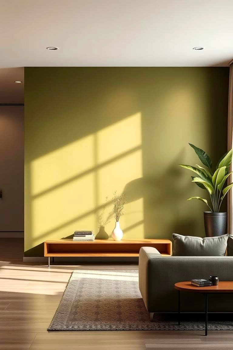 Focal Point Olive Feature - 24 Olive Green Accent Wall Ideas