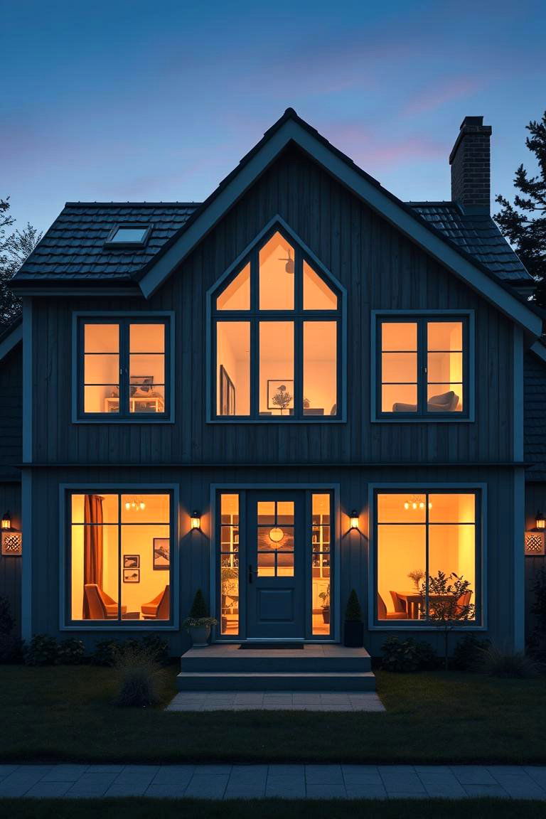 Focus on Light and Airy Interiors Visible from the Exterior - 24 Scandinavian House Exterior Ideas
