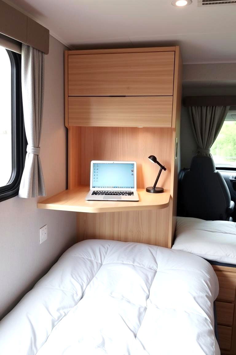 Fold Down Desk or Vanity Table - 24 Rv Bedroom Ideas