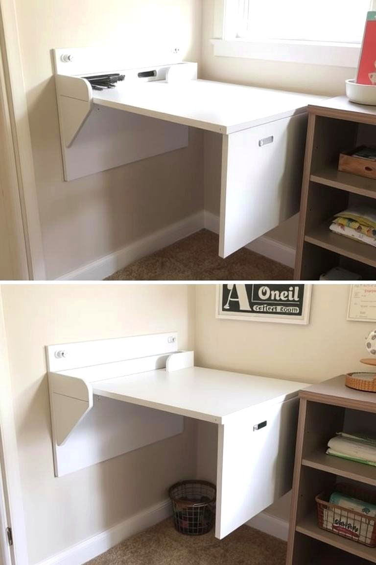 Fold Down Desk - 24 Small Craft Room Ideas
