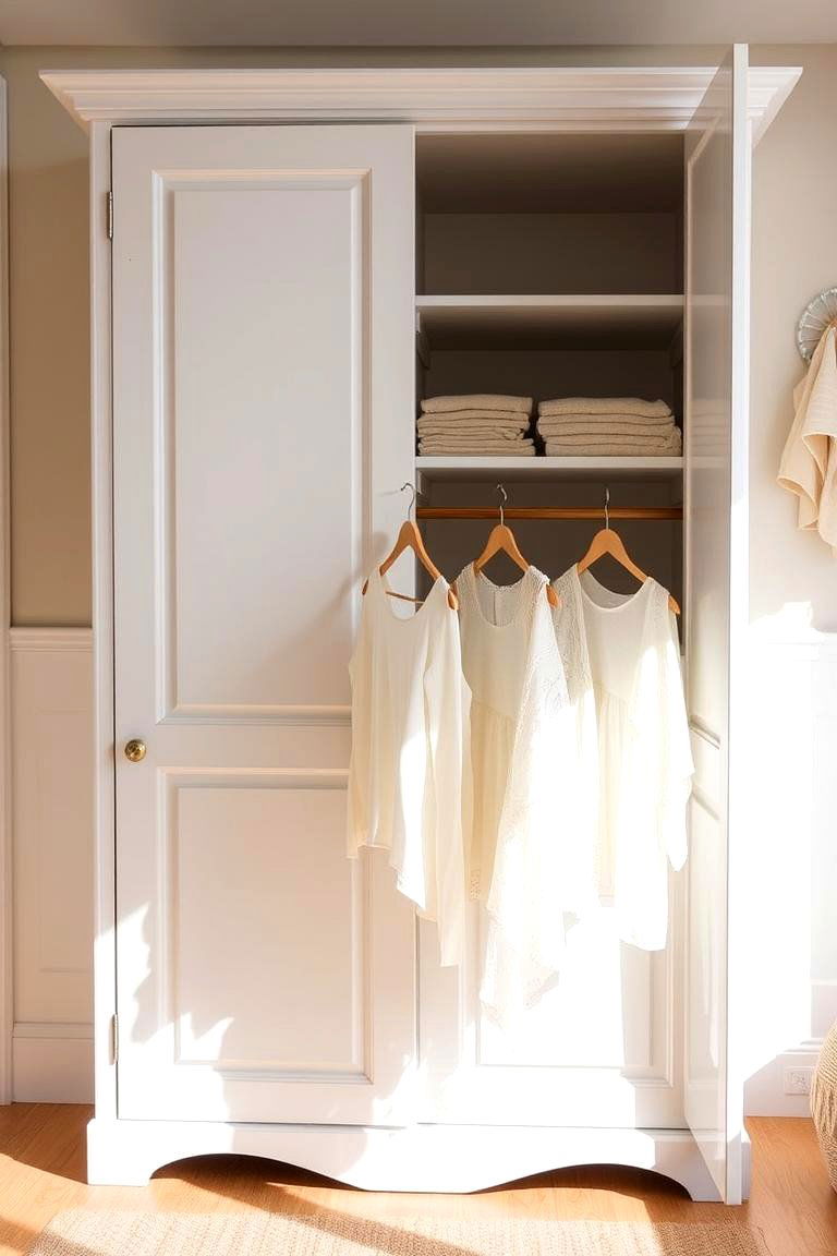 Fold Down Drying Racks Integrated with Cabinets - 24 Laundry Room Cabinet Ideas
