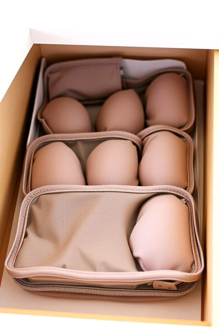 Foldable Bra Organizer Pouches - 24 Bra Storage Ideas