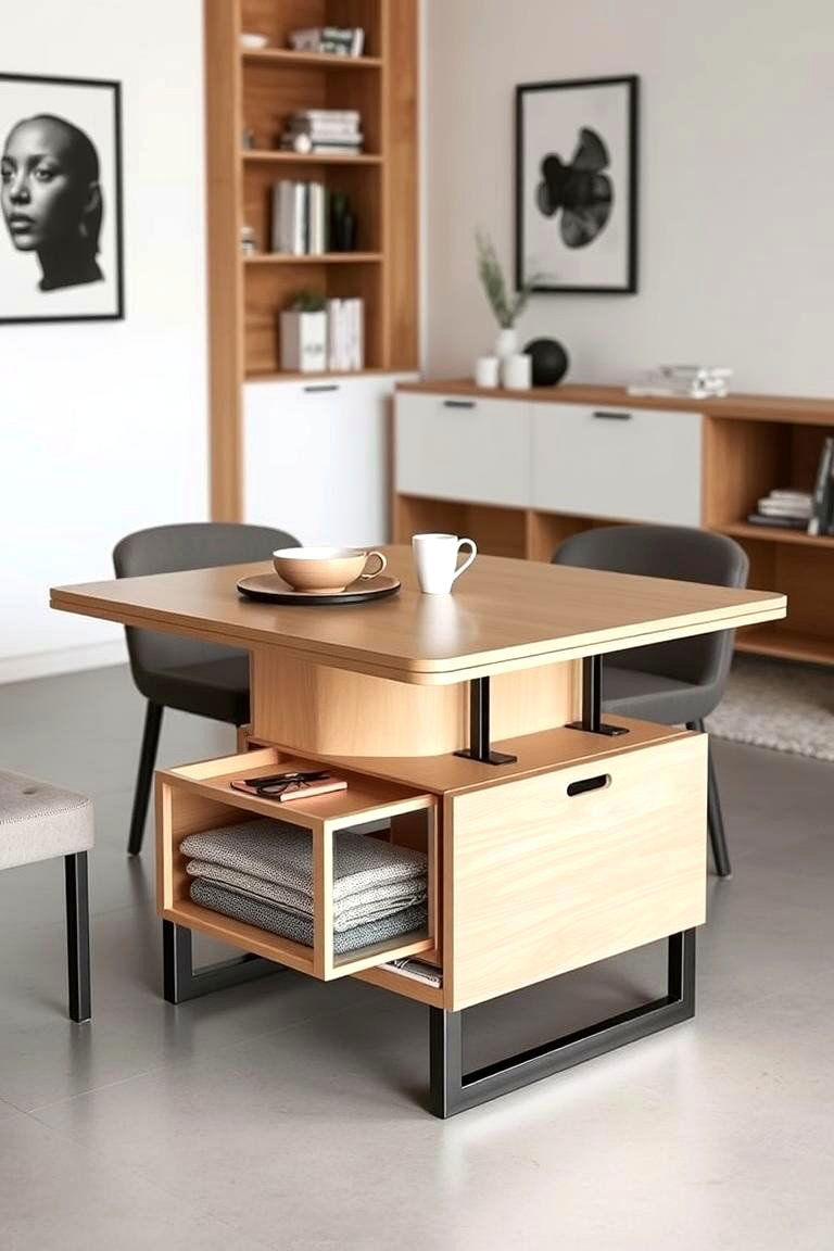 Foldable Dining Tables with Storage Compartments - 24 Dining Room Storage Ideas