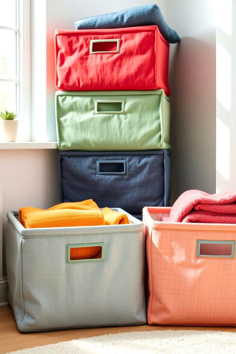 Foldable Fabric Bins - 24 Blanket Storage Ideas
