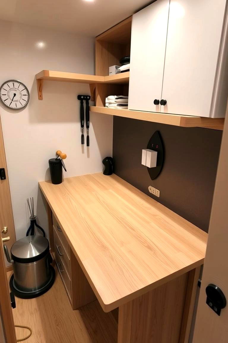 Foldable Workbench Area - 24 Small Utility Room Ideas