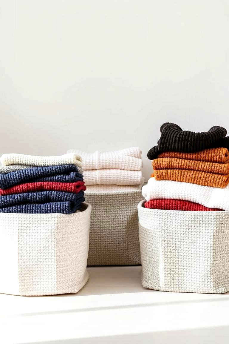 Folded Sweater Bins - 24 sweater storage ideas