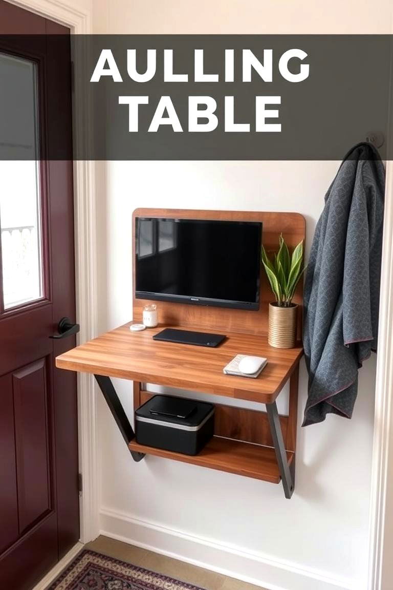 Folding Wall Mounted Table - 24 Entryway Storage Ideas
